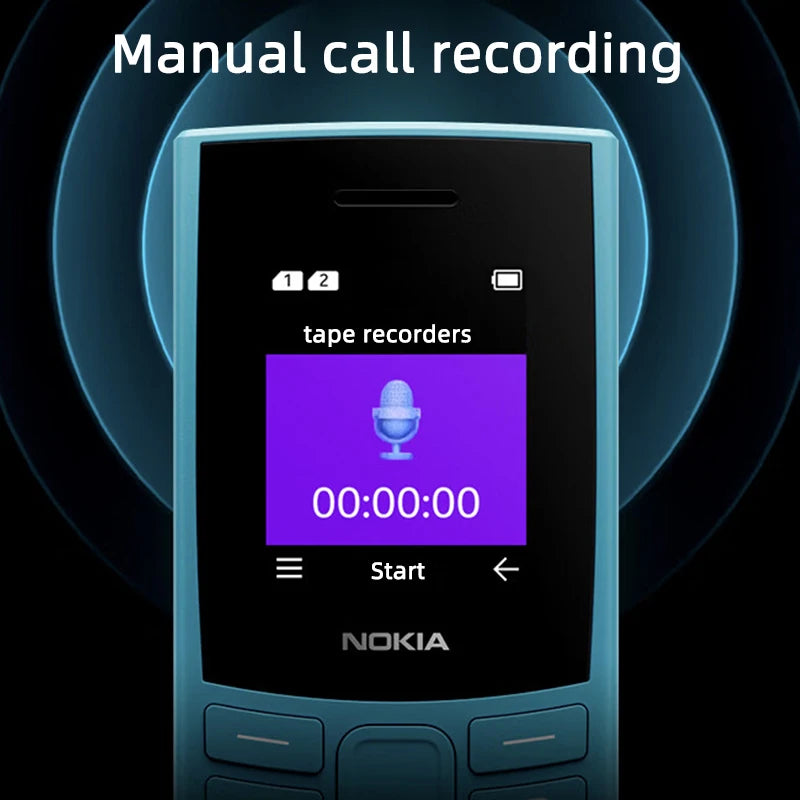 Nokia 105 4G 2023 Característica Teléfono 1450mAh Batería Radio FM Grabación de llamadas con teclado hebreo Doble SIM Bluetooth 5.0