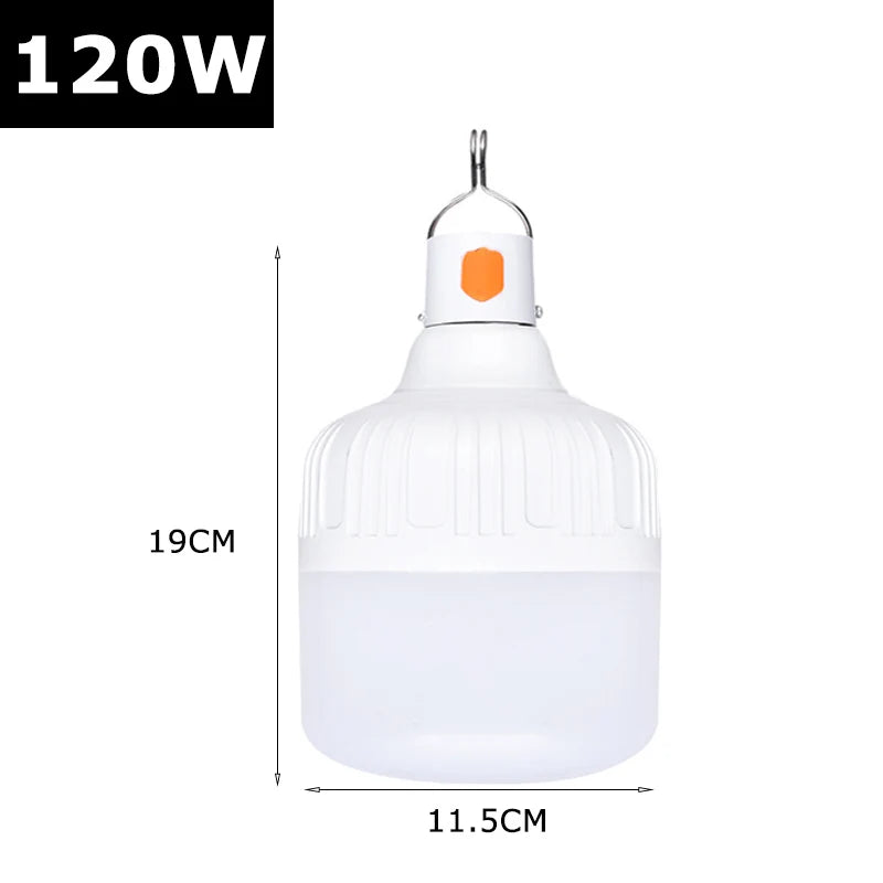 Luz LED Recargable para Camping con Gancho