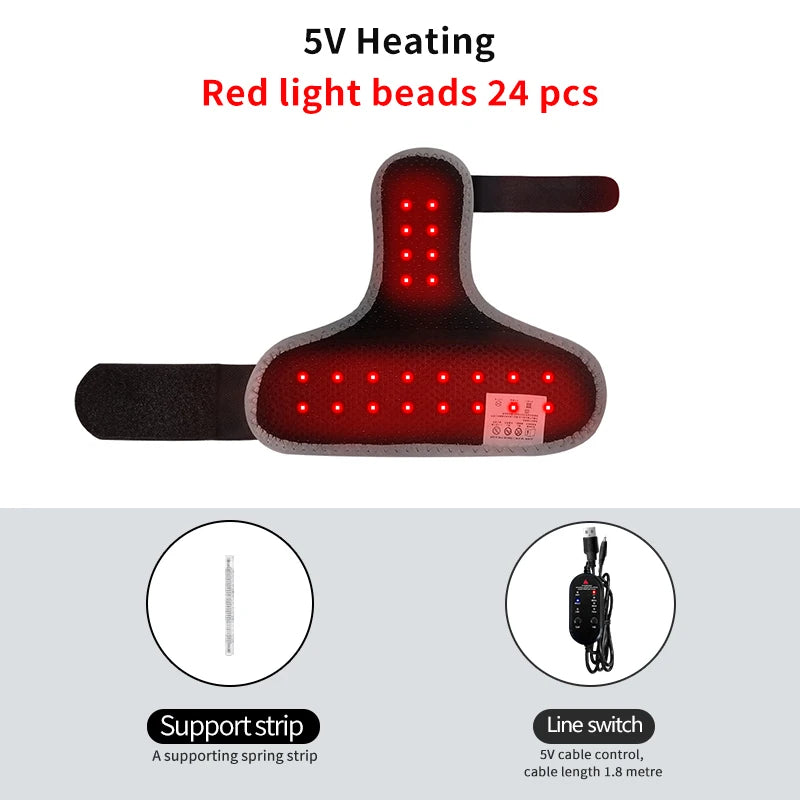 Soporte de Muñeca Eléctrico con Calor, Masaje y Luz Roja - 3 Niveles