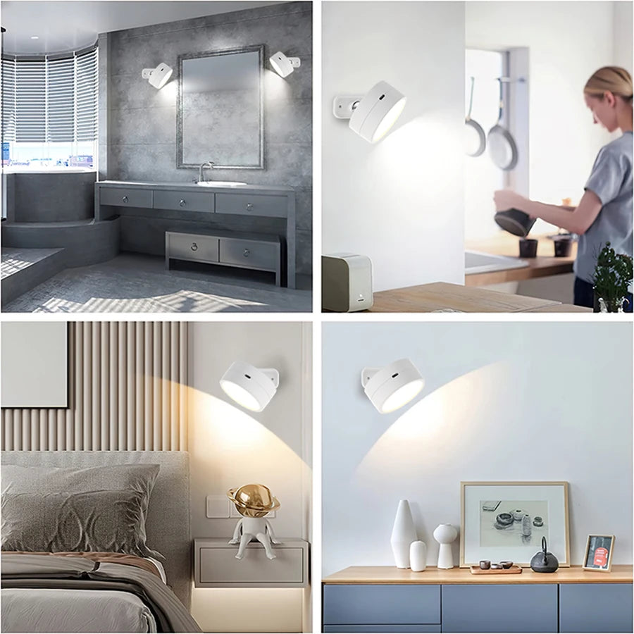Foco LED Inalámbrico de Pared con Luz Nocturna