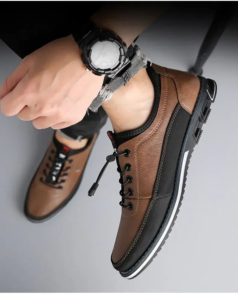 Zapatos casuales de hombre sin cordones, mocasines de poliuretano transpirables