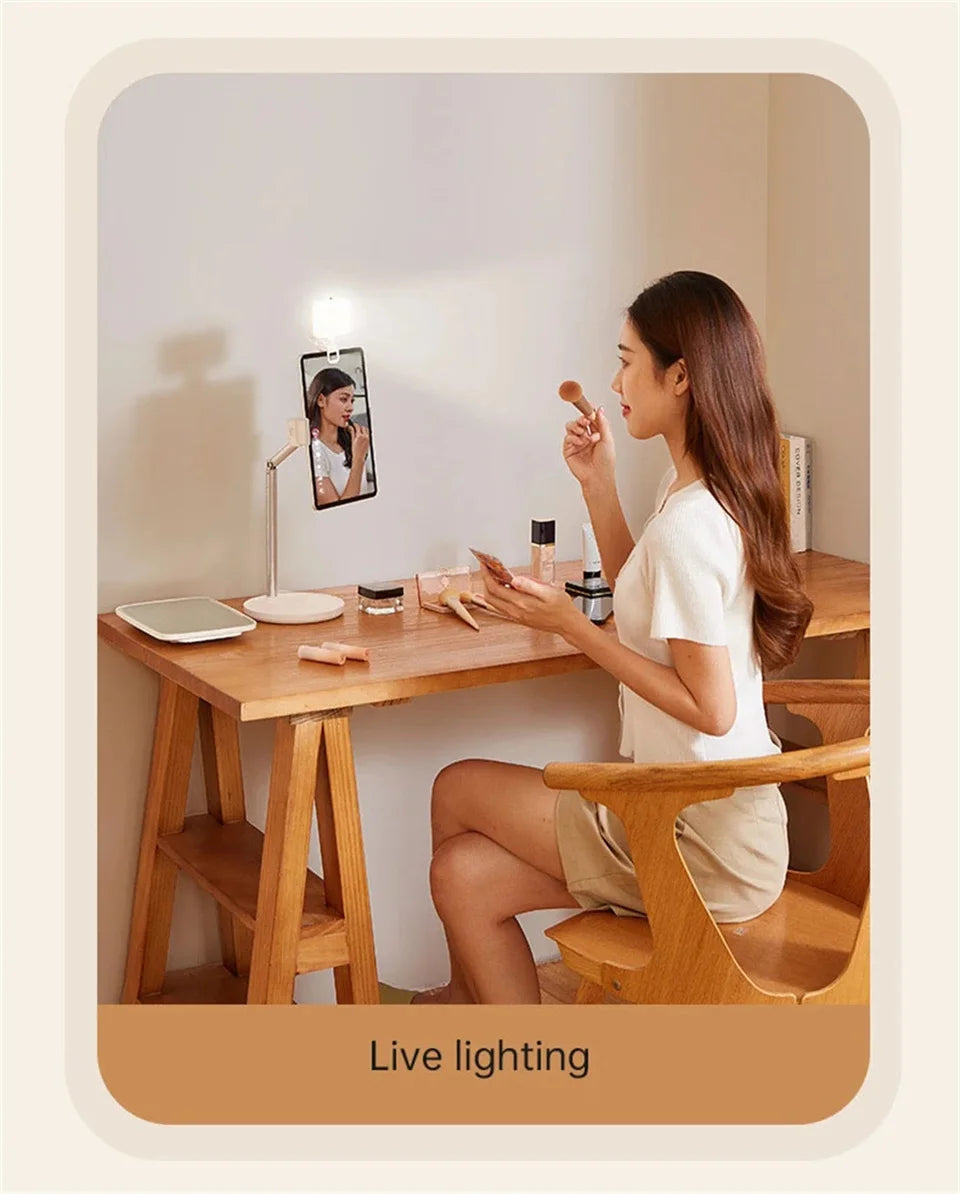 MEUYAG - Luz LED de Bolsillo para Selfies, para iPhone, iPad, Teléfono Móvil, Portátil, Clip con Flash, Anillo de Luz para Video y Fotografía