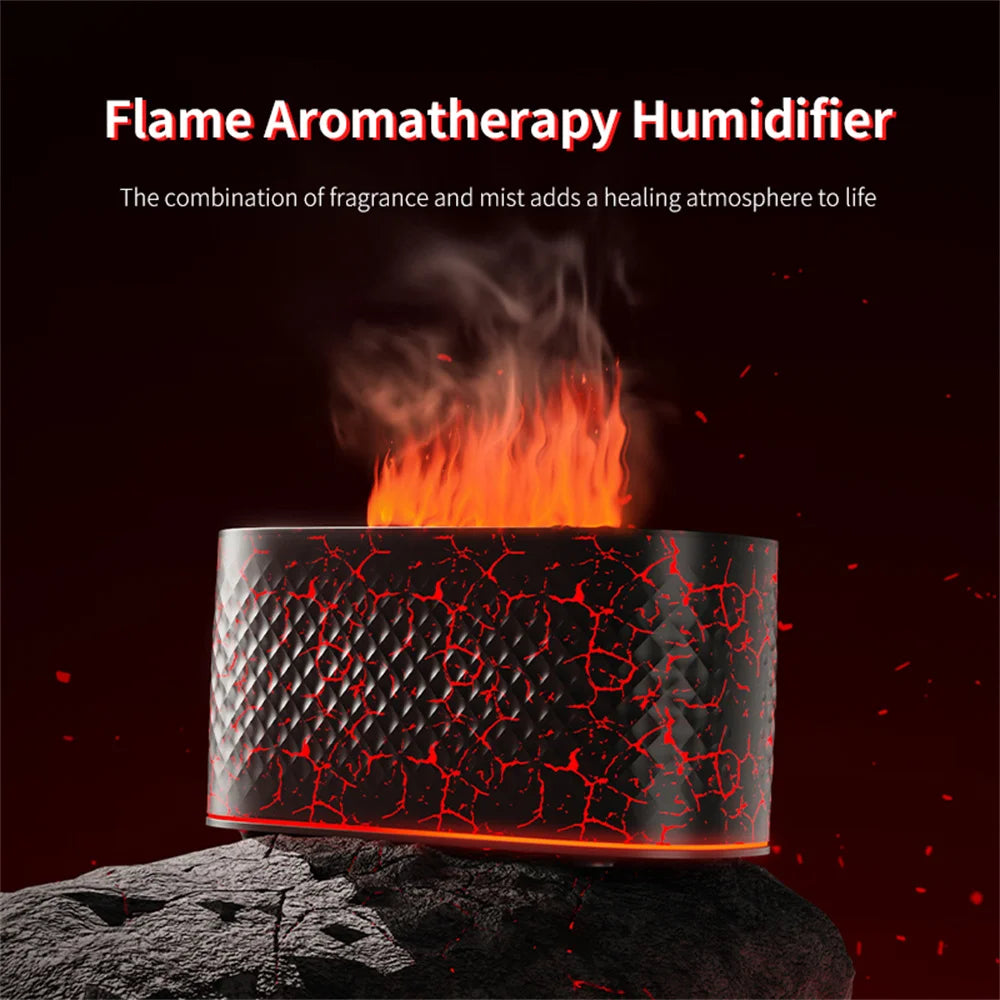 Nueva lámpara de ambiente colorida USB, máquina de aromaterapia de escritorio para el hogar y la Oficina, humidificador creativo de llama con grietas, pulverizador de atomización de aire