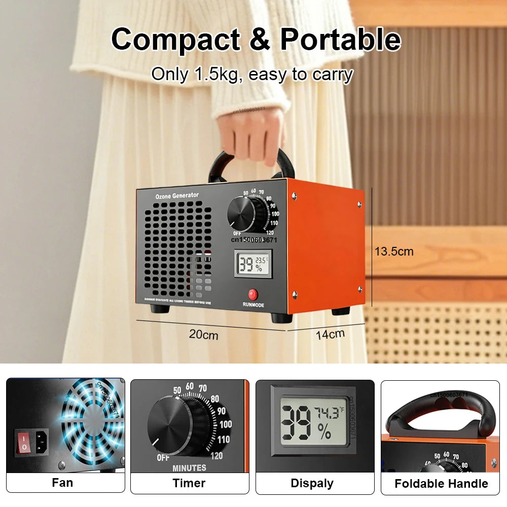 Generador de ozono purificador de aire 60g/h para espacios grandes