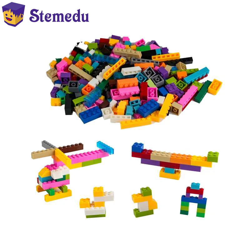 120/240 Uds. Juego de bloques de construcción a granel ciudad ladrillos clásicos montaje colorido DIY juguete creativo juguete educativo interactivo para niños