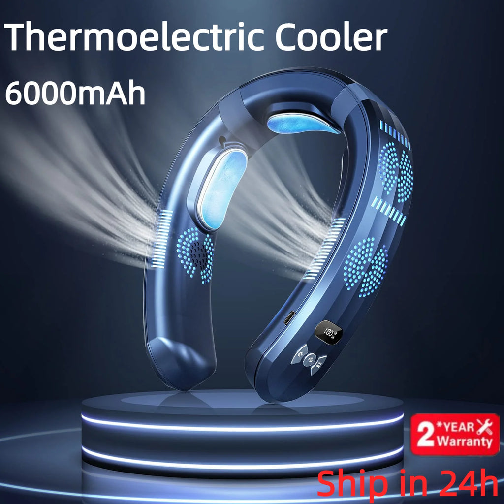 Ventilador de cuello con aire acondicionado portátil 6000mAh