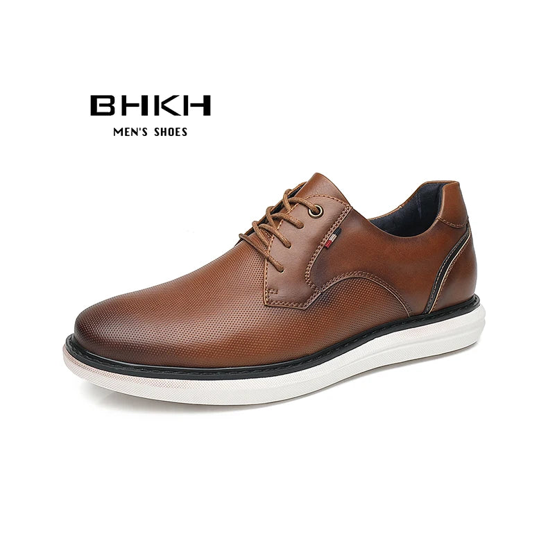 Zapatos de Hombre, Zapatos Casuales de Marca de Lujo, Cómodos, con Cordones, Estilo Ejecutivo, Zapatos de Vestir BHKH