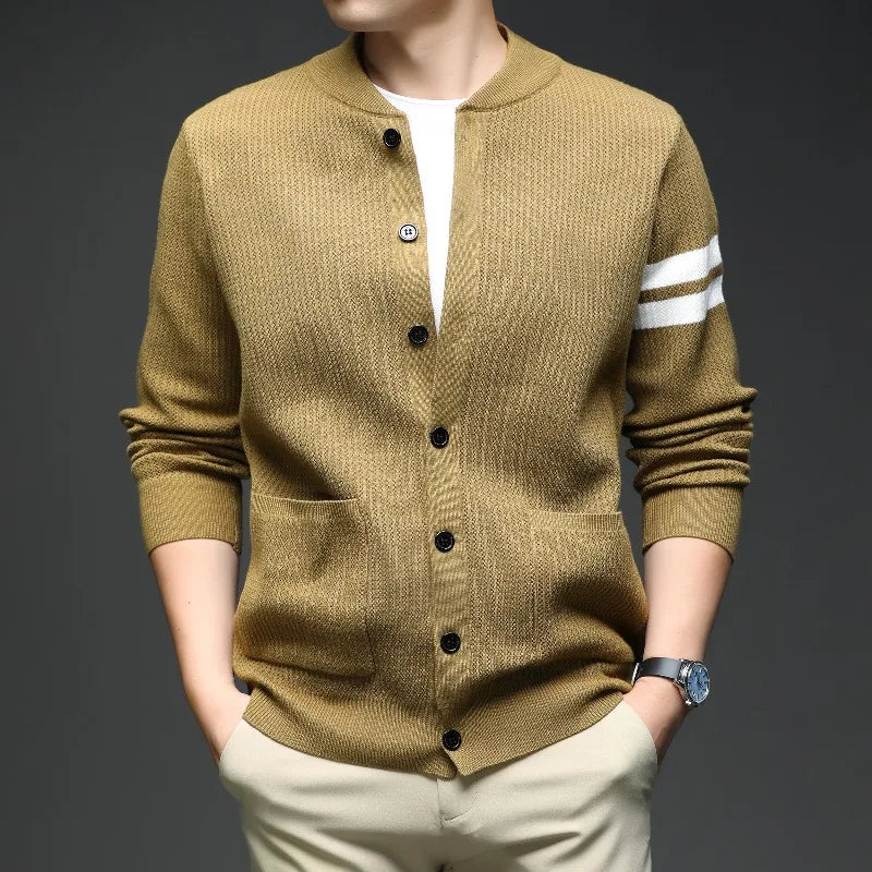 Cárdigan para Hombre con Bloques de Color y Botonadura
