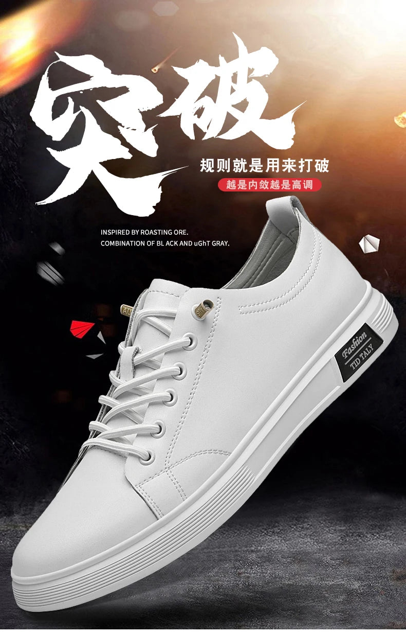 Zapatos casuales, zapatos deportivos de piel de vaca, zapatos planos, zapatos casuales clásicos para hombres, nuevos estilos de primavera y otoño, zapatos casuales de moda