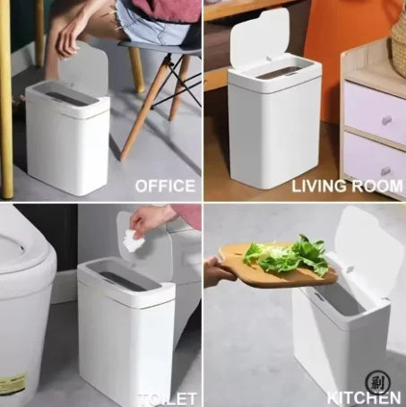Bote de basura inteligente con sensor automático sin contacto de 15 litros