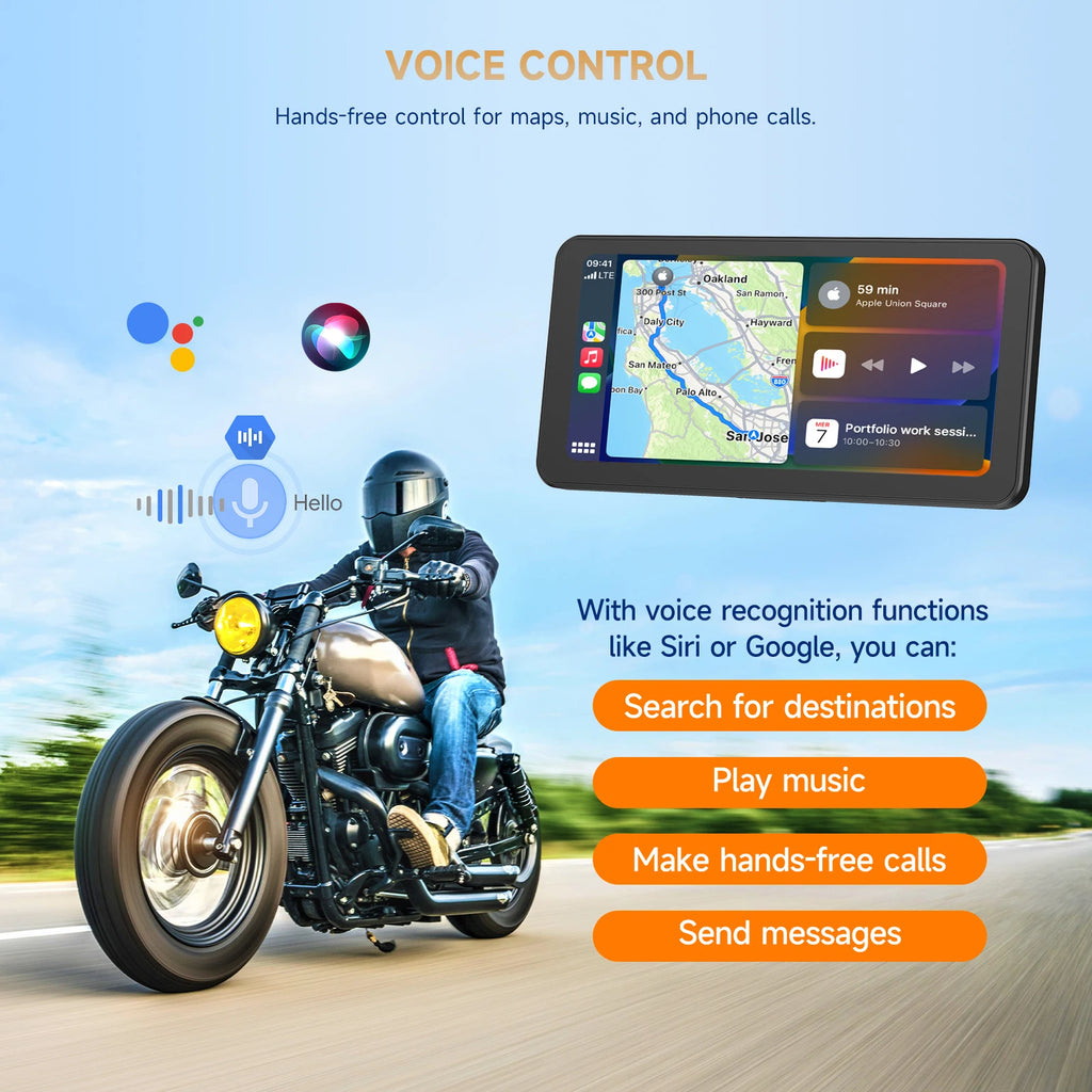 Pantalla Spedal CL871B de 6.25" con CarPlay y Android Auto para Motocicletas BMW, Soporte de Liberación Rápida Específico para BMW, Protección Completa