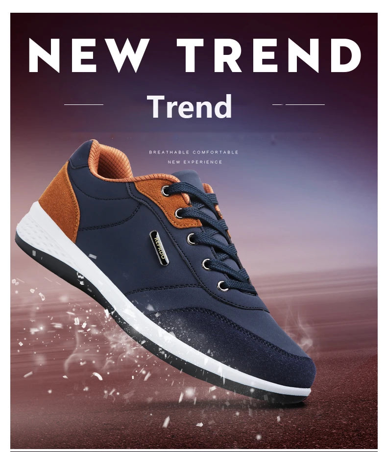 Zapatos YRZL para hombre, zapatillas impermeables para caminar para primavera y otoño, zapatos deportivos de cuero para hombre, zapatillas cómodas antideslizantes para hombre