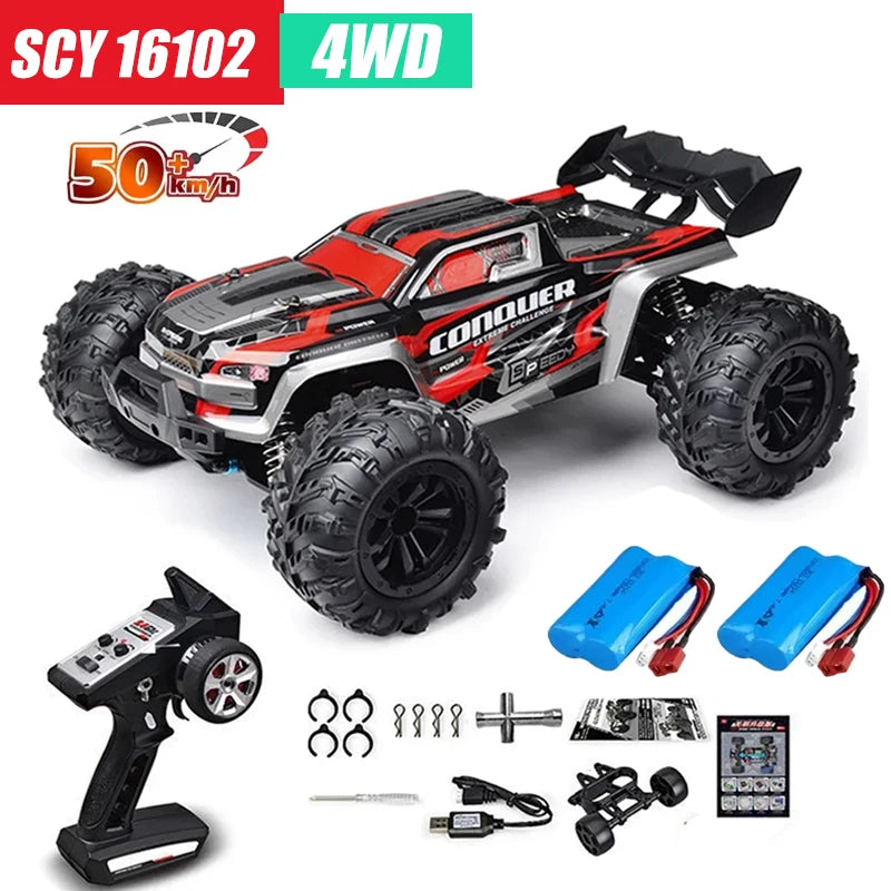 Coche RC MJX VS SCY 16101 16102 PRO 4WD 70Km/h 1/16 de Alta Velocidad, Monster Truck Todoterreno con Control Remoto, Vehículo Eléctrico