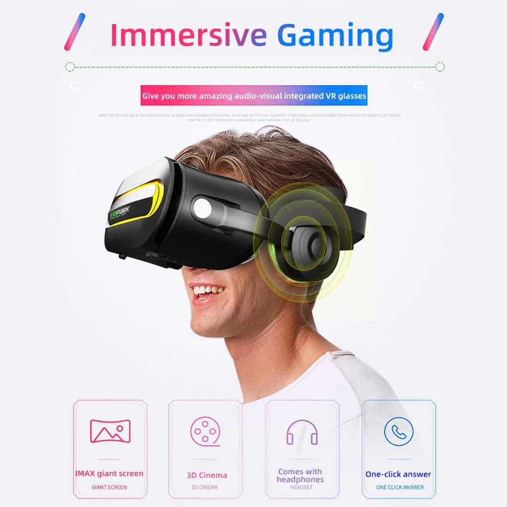 Gafas VR de realidad Virtual, casco de teléfono 3D, lentes de auriculares, dispositivo Viar, teléfono inteligente, juego celular, visor de vídeo móvil