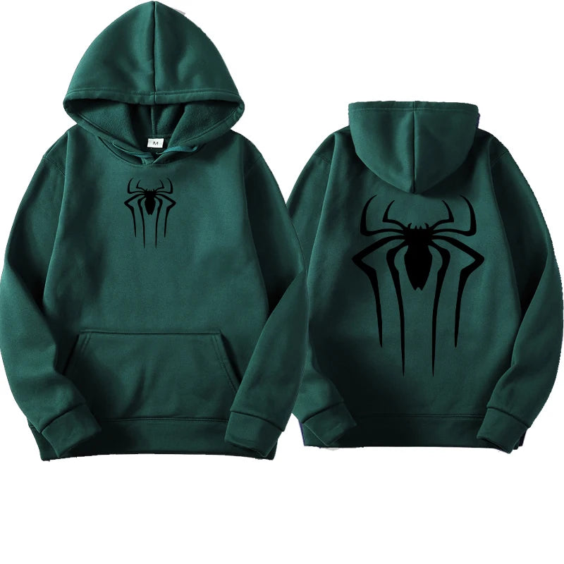 Sudadera con capucha de araña estampada para hombre, Jersey informal, Sudadera con capucha de araña