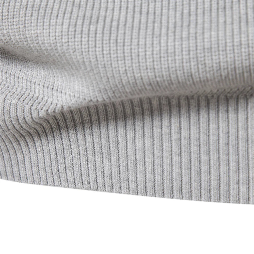 Cárdigans de algodón con cremallera para hombre, suéteres sociales informales a la moda, suéter de punto cálido de cuello alto para invierno, novedad de 2023