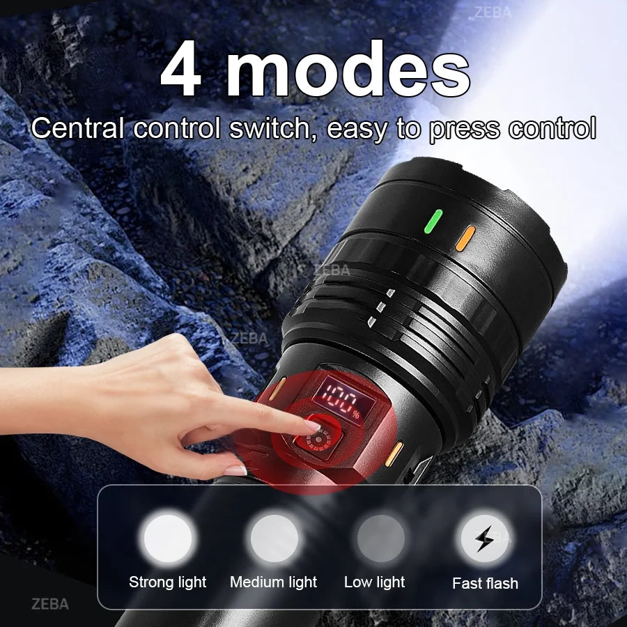 Linterna LED Táctica Recargable de Alta Potencia 680000LM Batería 15000mAh