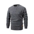 Suéter de punto para hombre, cuello redondo, colores sólidos