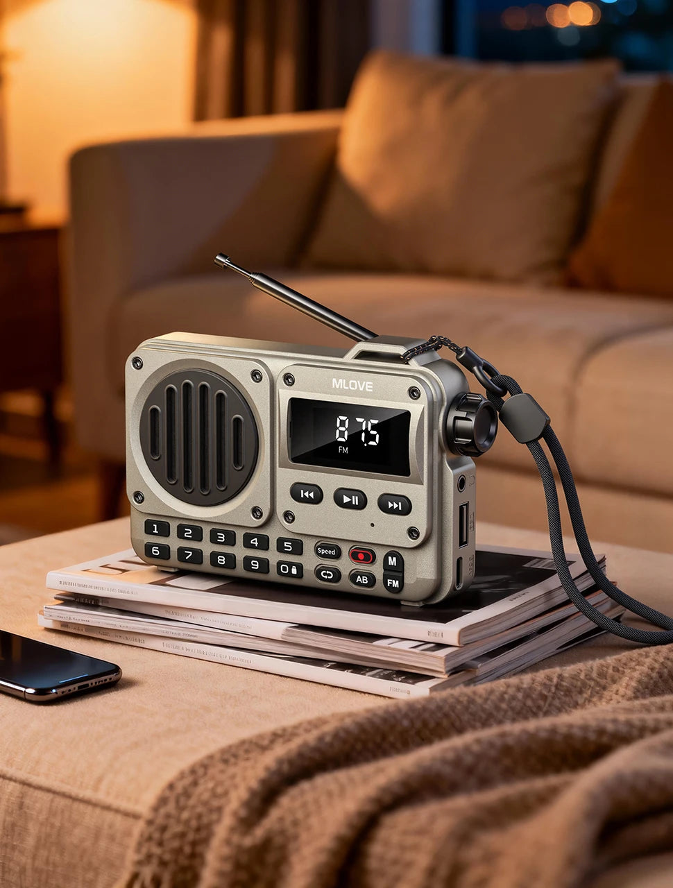 MLOVE BV800P Altavoz Bluetooth Radio FM MP3