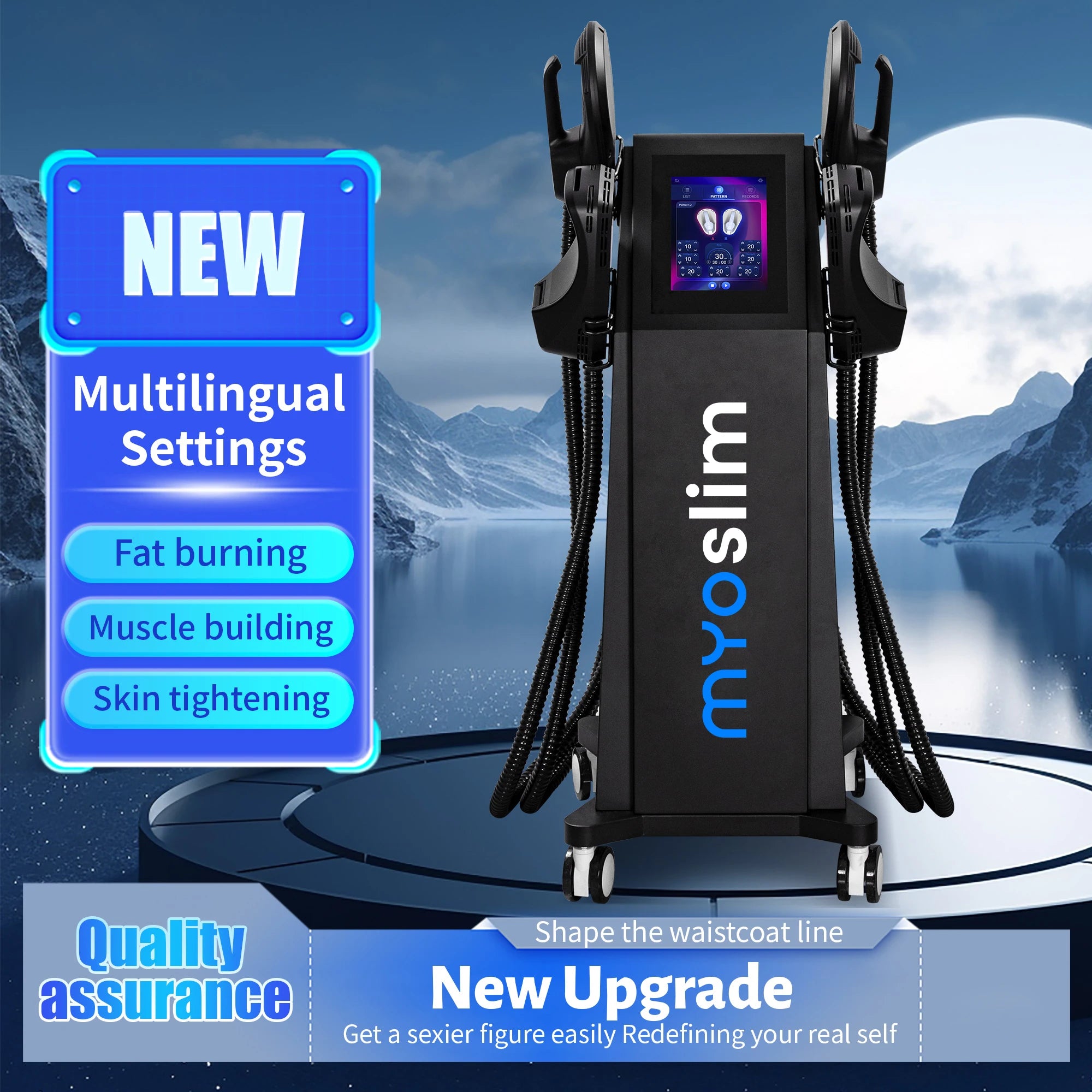 Máquina EMS para Esculpir el Cuerpo, Estimulación Muscular por Radiofrecuencia, Quema de Grasa, 6500W, Equipo de Adelgazamiento y Pérdida de Peso, Zero MYOslim EMS