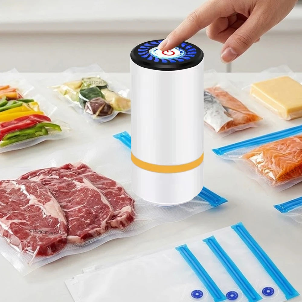Selladora al vacío eléctrica recargable con succión de 60 Kpa y bolsas sin BPA