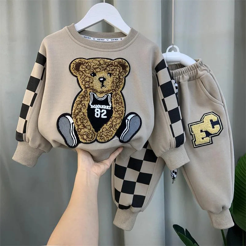 Sudaderas con capucha de moda para bebés, conjuntos de ropa para niños y niñas, sudadera de manga larga y pantalones, traje informal para primavera y otoño