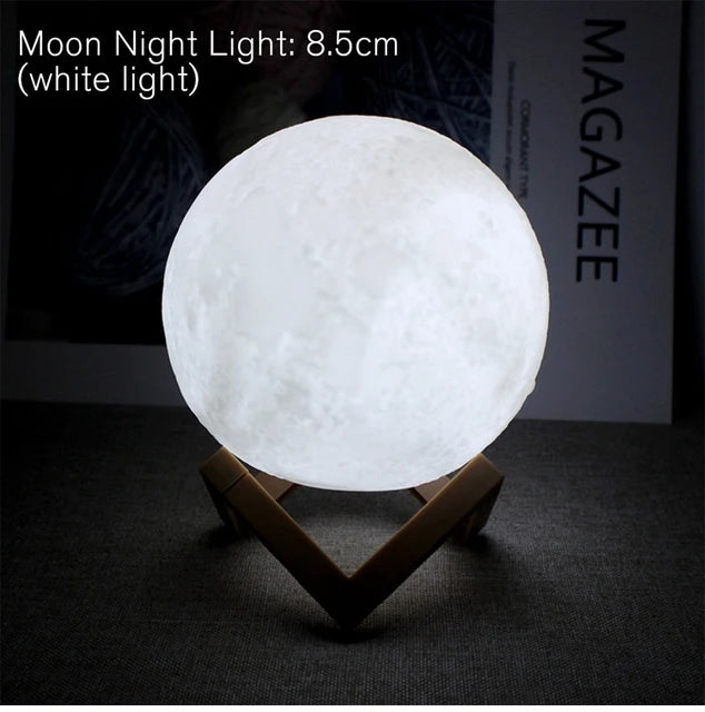 Lámpara Luna 3D LED Nocturna Multicolor con Soporte