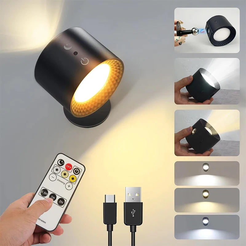 Lámpara LED de Pared Doble Cabezal Táctil 360°