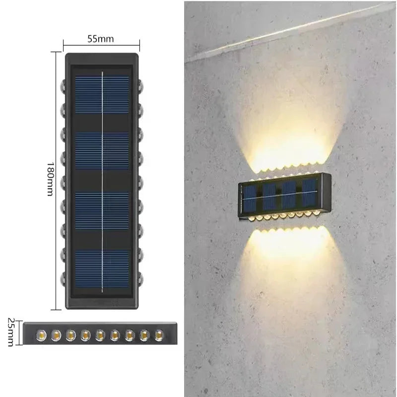 Lámpara Solar de Pared Impermeable para Jardín y Exterior