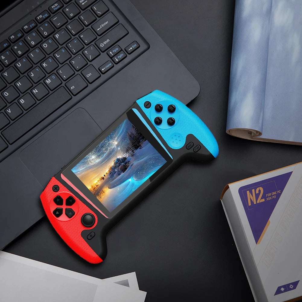 Consola de juegos con pantalla LCD de 3,5 pulgadas, 500 juegos integrados, consola de juegos portátil con conexión a TV, 1200mAh para niños y adultos, para un solo jugador