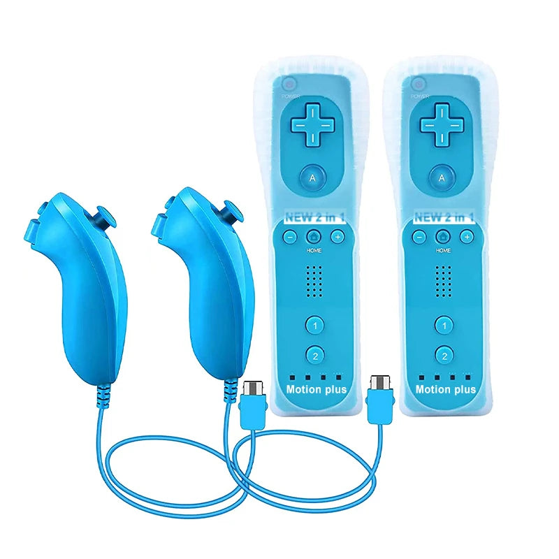Pack 2 Controles Motion Plus con Nunchuck para Nintendo Wii
