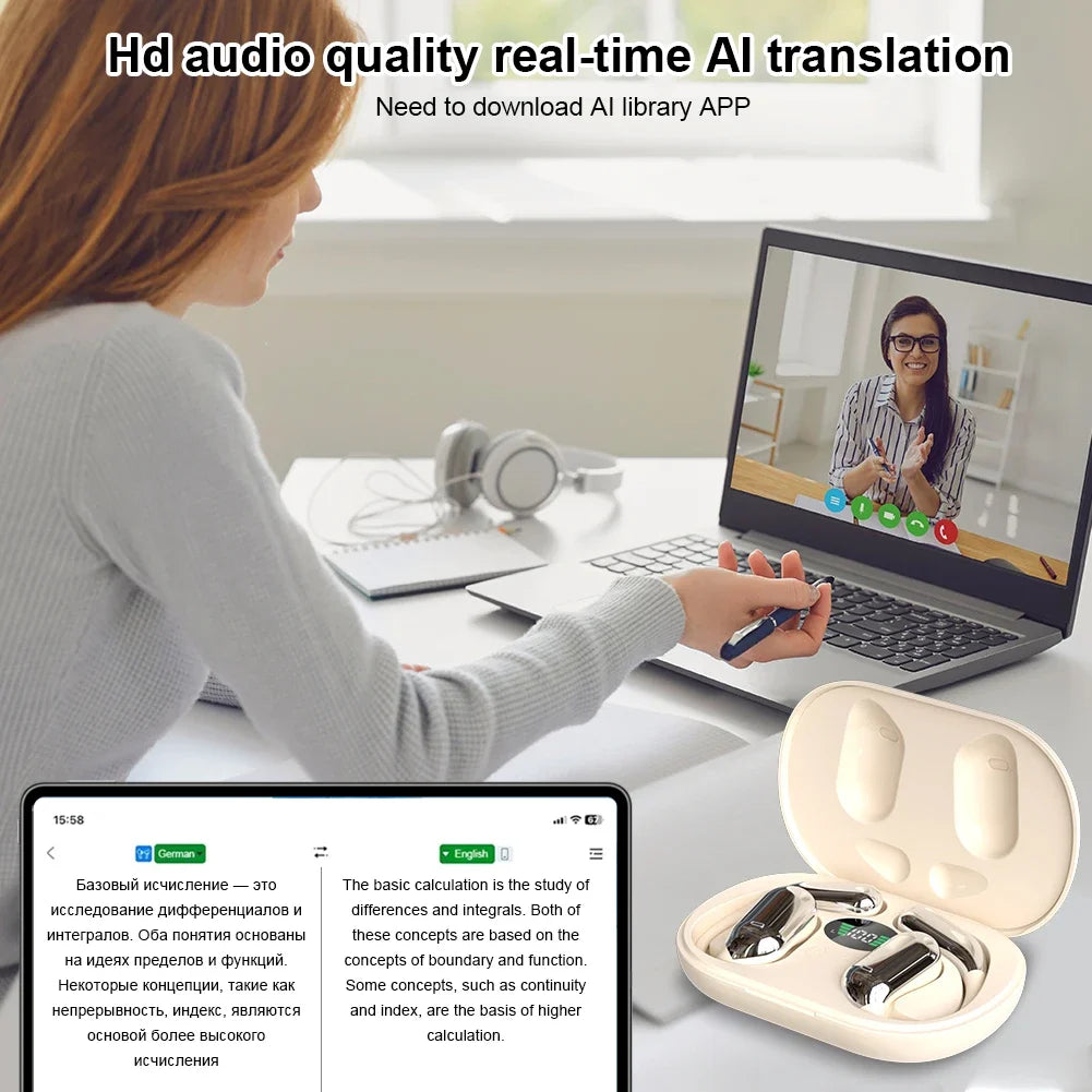 Auriculares Traductor AI 3 en 1 144 Idiomas