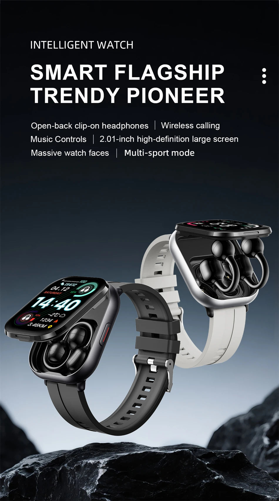 Reloj Inteligente LIGE con Auriculares Bluetooth 2 en 1