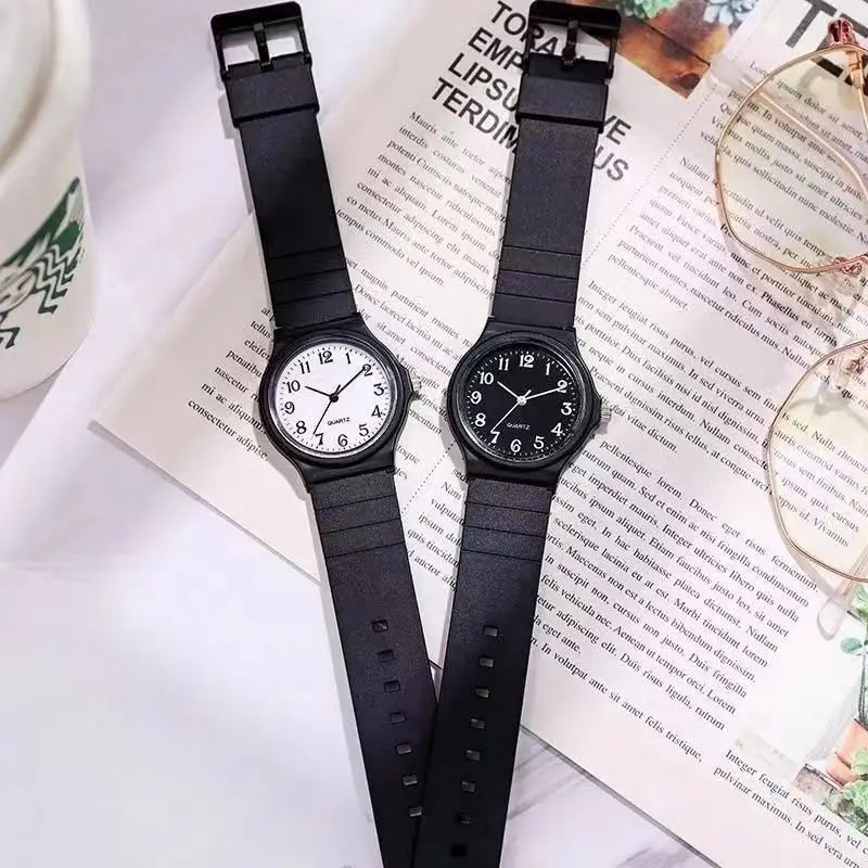 Reloj de examen YIKAZE, correa de silicona, reloj sencillo para mujer, reloj de pulsera de cuarzo para estudiantes, Esfera pequeña redonda resistente al agua para mujer