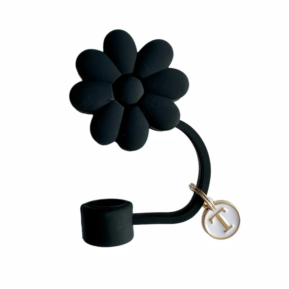 Cubierta de silicona con flores a prueba de polvo para paja