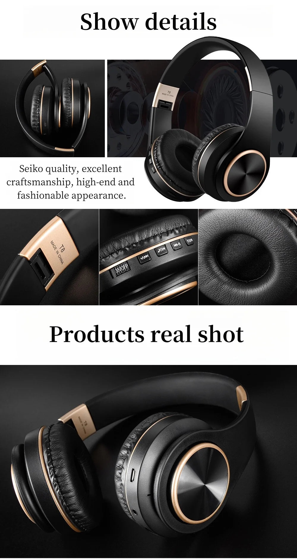 Auriculares inalámbricos supraaurales Bluetooth 5.3 HiFi estéreo de baja latencia con cancelación de ruido, auriculares para juegos con micrófono ENC