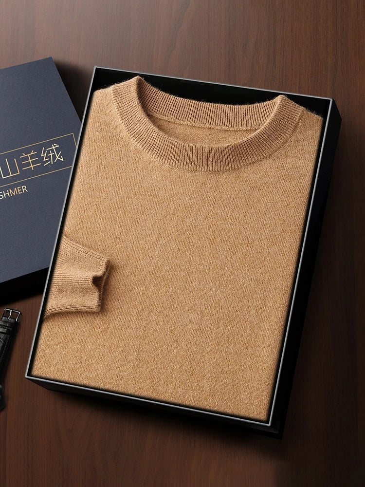 Suéter de Lana Merino 100% para Hombre - Cuello Redondo, Manga Larga