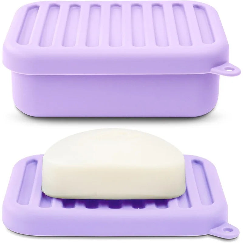 Estuche de Silicona Portátil para Jabón de Viaje, a Prueba de Fugas, con Tapa de Drenaje, Soporte Compacto para Jabón en Barra, Duradero para Camping, Gimnasio y Artículos de Aseo