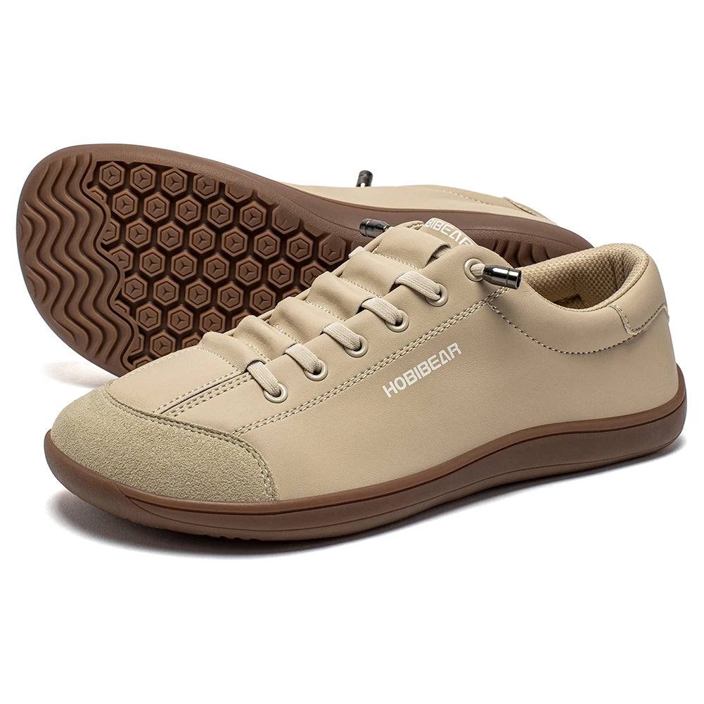 Zapatillas Descalzas Unisex HOBIBEAR, Punta Ancha de Cuero