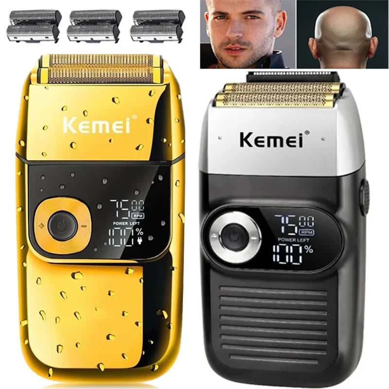 Afeitadora Inalámbrica Kemei Doble Hoja Recargable