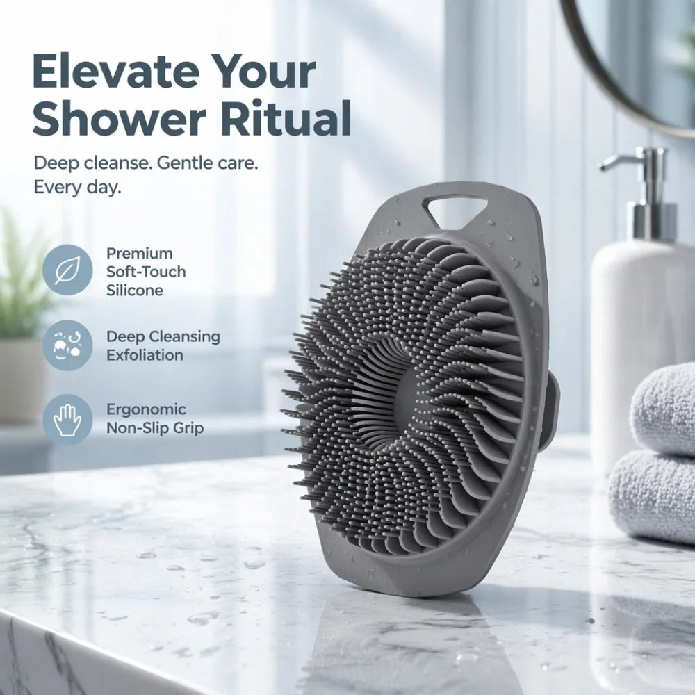 Cepillo de Silicona Suave para Exfoliación Corporal, Antideslizante, para Piel Sensible, Masaje Suave, Accesorios de Baño