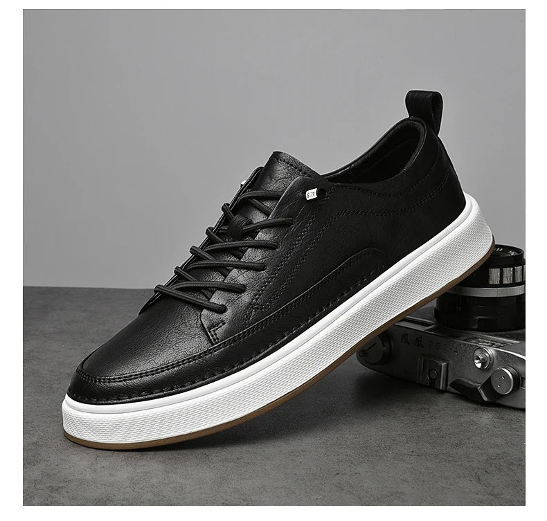 Zapatos de cuero genuino para hombre de marca, cómodas plantillas de suela blanda, zapatos Oxford informales para hombre, calzado deportivo para exteriores