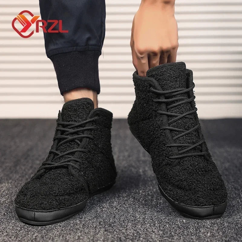YRZL zapatos de algodón para hombre, zapatillas ligeras de invierno de alta calidad, mocasines de algodón para interiores de felpa, zapatos cálidos de invierno para hombre