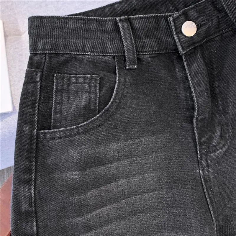 Pantalones Vaqueros Rectos de Lana Gruesa para Mujer, Terciopelo, Invierno