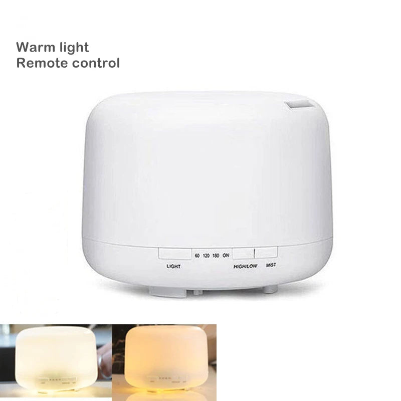 Humidificador difusor de aromas 5 en 1 con 7 luces LED y 500 ml