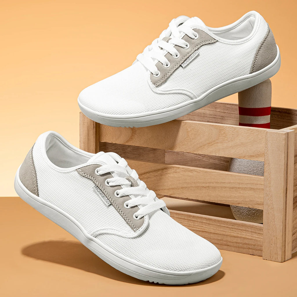 HOBIBEAR Zapatos minimalistas descalzos Unisex Punta ancha Zero Drop Zapatillas para caminar Zapatos ligeros y transpirables de malla