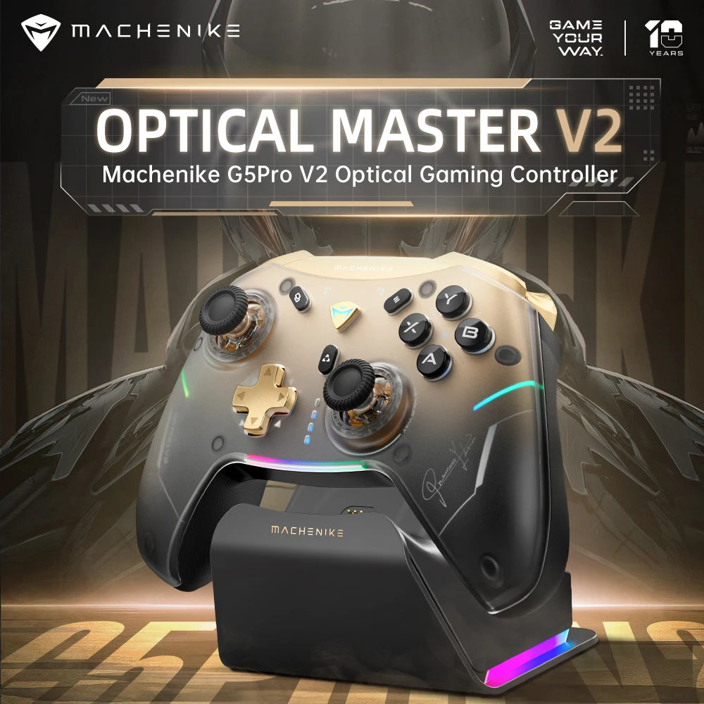 MACHENIKE-controlador de juegos G5Pro V2 de modo Tri, gatillo óptico, botón ABXY, Joystick intercambiable en caliente, resolución 4K para Switch PC