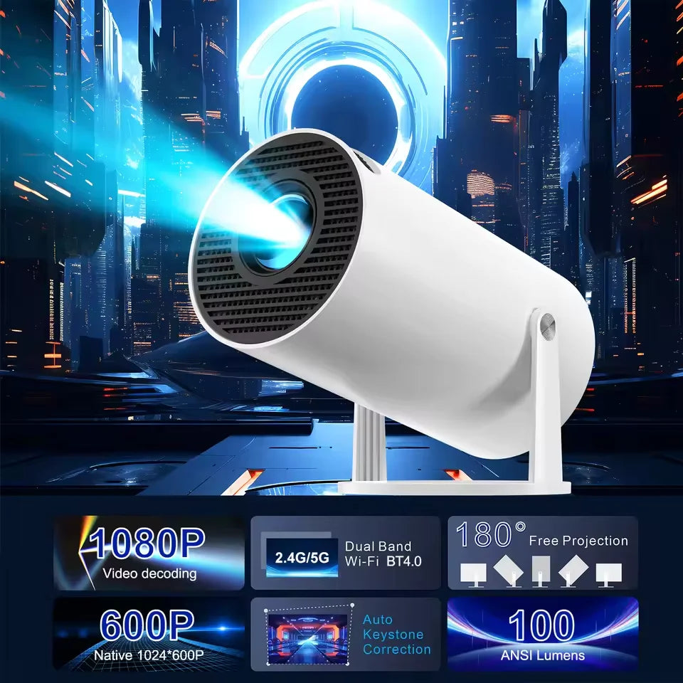 2025 gran oferta HY300A Mini proyector inteligente 1G/8G Android 9,0 1080P decodificación de vídeo portátil con lámparas LCD/LED WiFi
