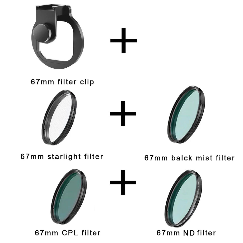 Kit Filtros de Fotografía 67mm con Clip para Smartphone