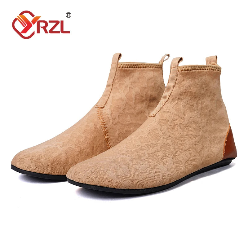 YRZL Mocasines para hombre de malla transpirable, mocasines ligeros de conducción de caña alta, zapatos casuales sin cordones para hombres, zapatos cómodos para caminar
